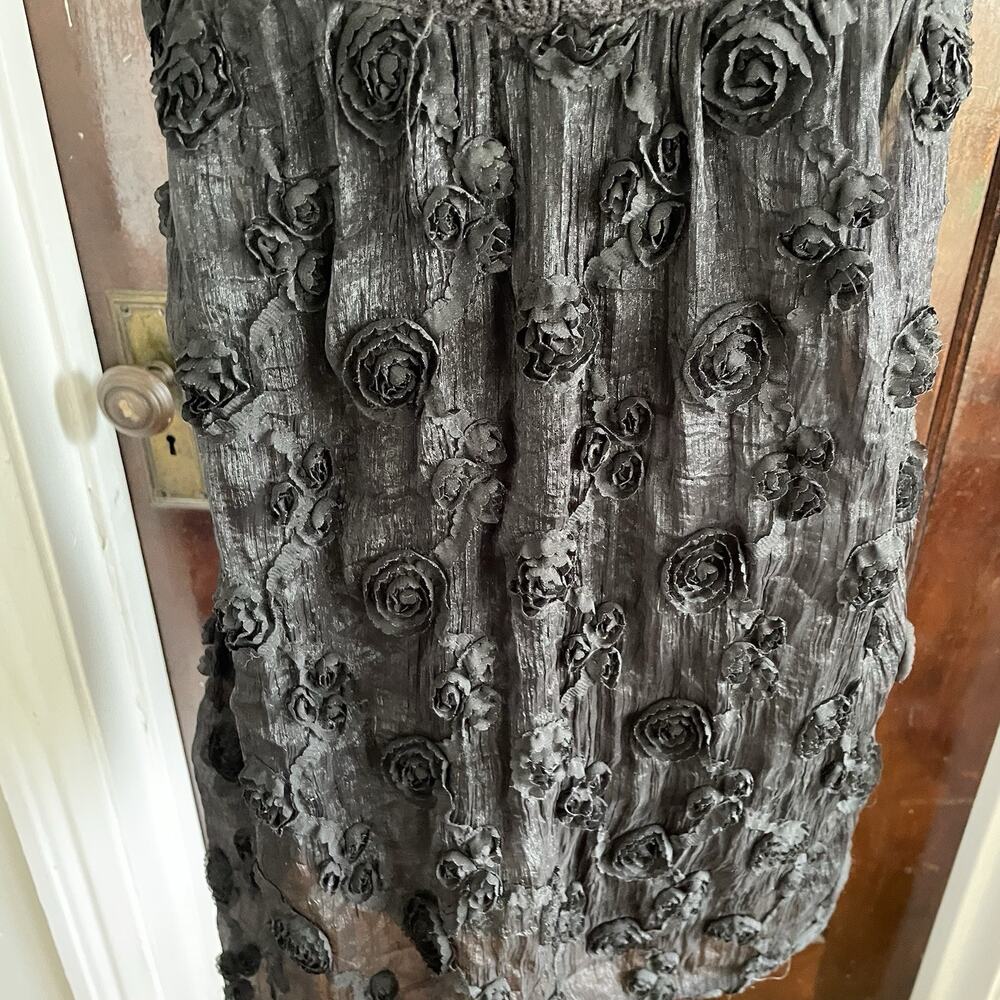 Vintage STYLE 100% Cotton Black Rosette Top Whimsygoth Goth Boho Womens MEDIUM - Picture 13 of 16